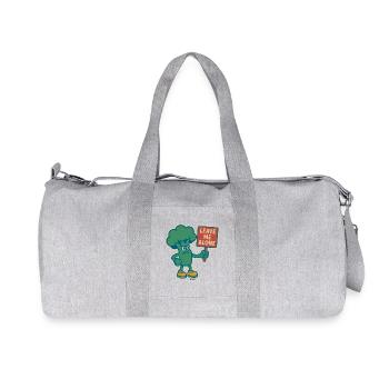 Wütender Brokkoli mit Schild: Lass mich in Ruhe - Recycelte Canvas-Sporttasche von Stanley/Stella - Grau meliert - Vorne