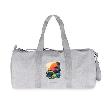 Sommer Palme Sonnenuntergang - Recycelte Canvas-Sporttasche von Stanley/Stella - Grau meliert - Vorne