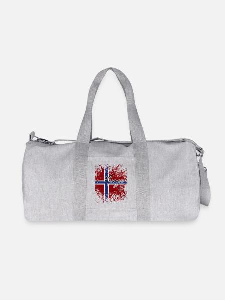 Norwegischer Stolz, Norwegische Flagge - Recycelte Canvas-Sporttasche von Stanley/Stella - Grau meliert
