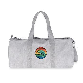 Coucher de soleil rétro caméléon propriétaire pour les amateurs de reptiles - Sac de sport en toile recyclée Stanley/Stella - gris chiné - Devant