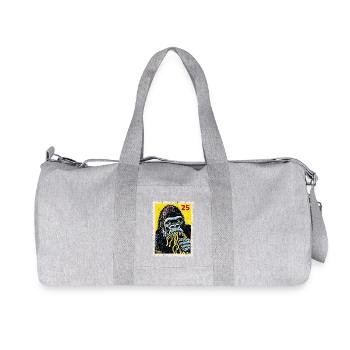 Gorille mange des nouilles – Timbre de bande dessinée - Sac de sport en toile recyclée Stanley/Stella - gris chiné - Devant