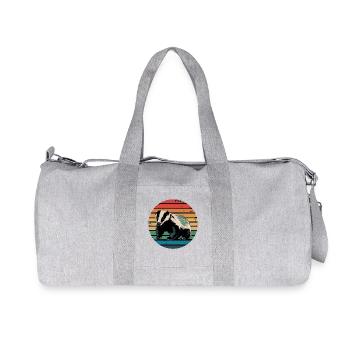Retro Vintage Honey Badger Animal Lover Gifts - Recycled Canvas Sports Bag by Stanley/Stella - heather grey - Front