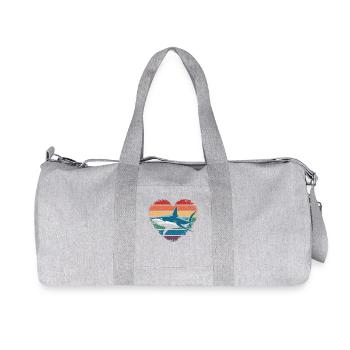 Retro Vintage Hammerhead Shark Ocean Divers Gifts - Recycelte Canvas-Sporttasche von Stanley/Stella - Grau meliert - Vorne