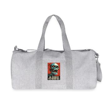 Skull crie : Fuck the wall ! - Sac de sport en toile recyclée Stanley/Stella - gris chiné - Devant