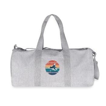 Manta Ray Retro Vintage Ocean Animal Sea Lover - Recycelte Canvas-Sporttasche von Stanley/Stella - Grau meliert - Vorne
