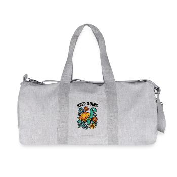 Tortue motivante avec des fleurs - Sac de sport en toile recyclée Stanley/Stella - gris chiné - Devant