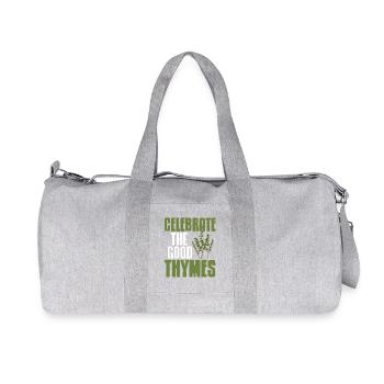 Celebrate the Good Thymes Garden Herb Pun - Recycled Canvas Sports Bag by Stanley/Stella - heather grey - Front