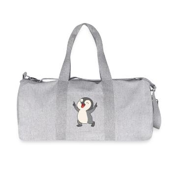 Happy penguin chick - Recycled Canvas Sports Bag by Stanley/Stella - heather grey - Front