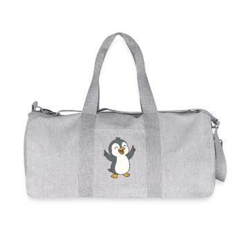 Tanzender Pinguin - Recycelte Canvas-Sporttasche von Stanley/Stella - Grau meliert - Vorne