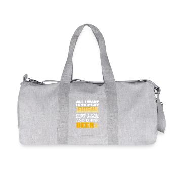 Play Futsal Score Goals Drink Beer Funny Quote - Recycelte Canvas-Sporttasche von Stanley/Stella - Grau meliert - Vorne