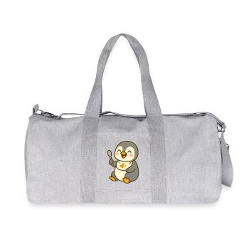 Futtern mit dem Pinguinküken – Süß & hungrig - Recycelte Canvas-Sporttasche von Stanley/Stella - Grau meliert - Vorne