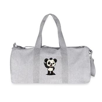 Panda Punk’n’Roll - Sac de sport en toile recyclée Stanley/Stella - gris chiné - Devant