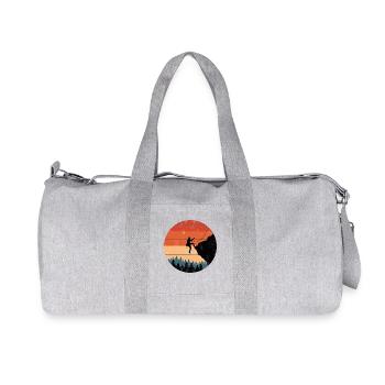 Un alpiniste gravit la montagne en haut de la forêt - Sac de sport en toile recyclée Stanley/Stella - gris chiné - Devant