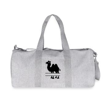 Ombre de chameau avec boîte de nom - Sac de sport en toile recyclée Stanley/Stella - gris chiné - Devant