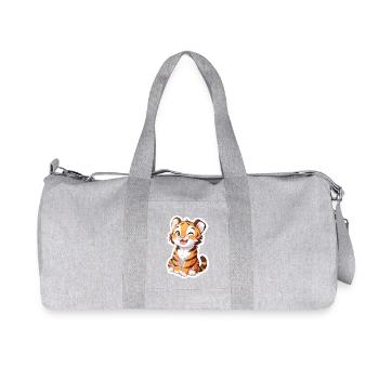 Tigre mignon - Idée cadeau amusante pour les enfants - Sac de sport en toile recyclée Stanley/Stella - gris chiné - Devant