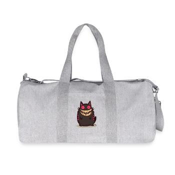 Grinning Black Monster Cat - Recycled Canvas Sports Bag by Stanley/Stella - heather grey - Front