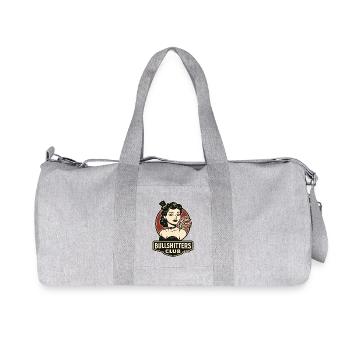 Dame rétro avec plume et chapeau haut de forme - Sac de sport en toile recyclée Stanley/Stella - gris chiné - Devant