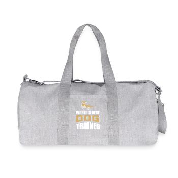 World's Best Dog Trainer Bold Funny Dog Pride - Recycled Canvas Sports Bag by Stanley/Stella - heather grey - Front
