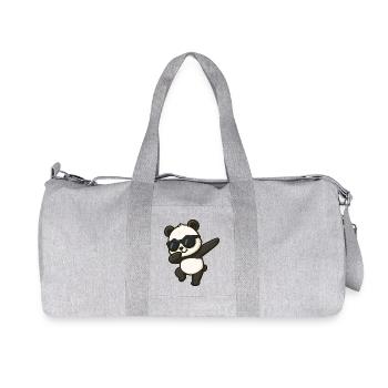 Cool Panda Sunglasses Dancing Dab Cartoon Kids - Recycled Canvas Sports Bag by Stanley/Stella - heather grey - Front