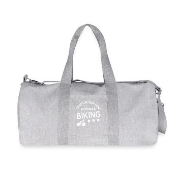 There's No Such Thing As Too Much Biking Love - Recycled Canvas Sports Bag by Stanley/Stella - heather grey - Front