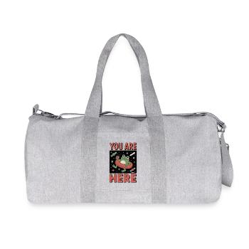 Frog in space with swimming ring and mug - Recycled Canvas Sports Bag by Stanley/Stella - heather grey - Front