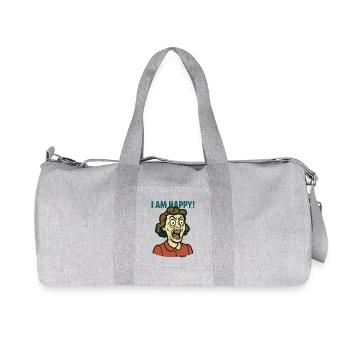 Femme au foyer rétro hurlante : je suis heureuse ! - Sac de sport en toile recyclée Stanley/Stella - gris chiné - Devant