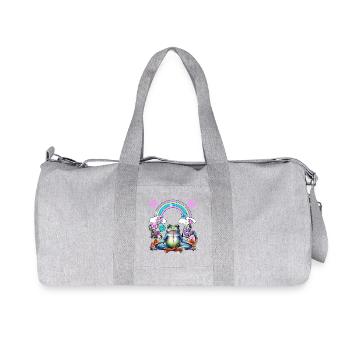Yoga Frosch retro Yogi - Recycelte Canvas-Sporttasche von Stanley/Stella - Grau meliert - Vorne