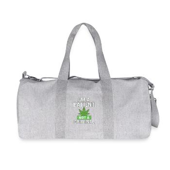 I'm A Patient Not A Criminal Cannabis Leaf - Recycled Canvas Sports Bag by Stanley/Stella - heather grey - Front