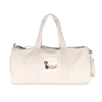 Perfectly Sane Cat Lady Funny Sarcastic Pet Humor - Recycled Canvas Sports Bag by Stanley/Stella - natural - Front