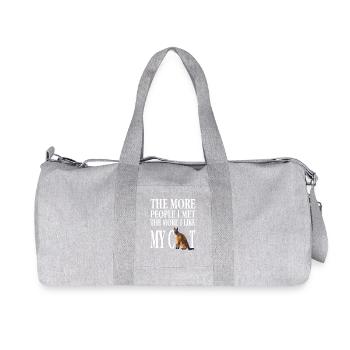 The More People I Meet The More I Love My Cat - Recycled Canvas Sports Bag by Stanley/Stella - heather grey - Front