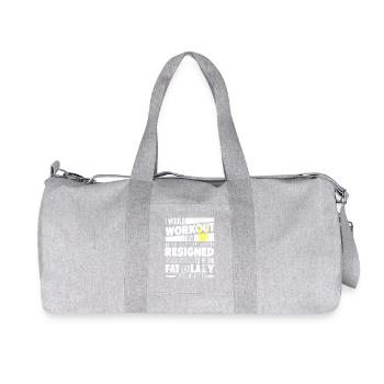 Lazy Winter With Cat Funny Workout Sarcasm - Recycelte Canvas-Sporttasche von Stanley/Stella - Grau meliert - Vorne