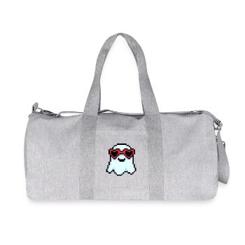 Pixel Ghost avec des nuances en forme de cœur - Sac de sport en toile recyclée Stanley/Stella - gris chiné - Devant