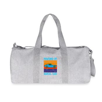Powered by Manual Cars Retro Driving Style - Recycelte Canvas-Sporttasche von Stanley/Stella - Grau meliert - Vorne