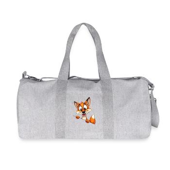 Cute fox cartoon print - Recycled Canvas Sports Bag by Stanley/Stella - heather grey - Front