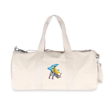 Banana Superhero with Monkey Motifs - Recycled Canvas Sports Bag by Stanley/Stella - natural - Front