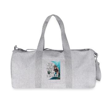 Just a girl who loves turtles - Recycelte Canvas-Sporttasche von Stanley/Stella - Grau meliert - Vorne
