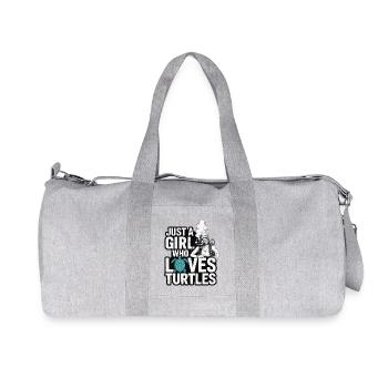 Just a girl who loves turtles - Recycelte Canvas-Sporttasche von Stanley/Stella - Grau meliert - Vorne