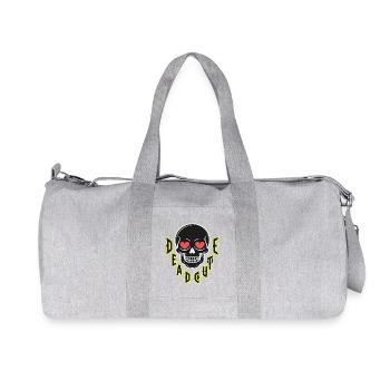 Heart-Eyed Skull Gothic Design - Recycled Canvas Sports Bag by Stanley/Stella - heather grey - Front