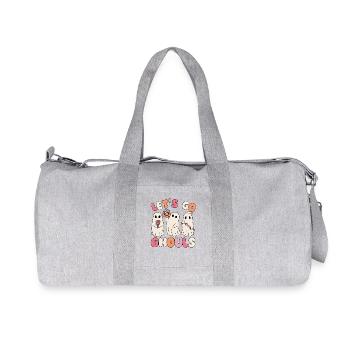 Let's go ghouls groovy ghost with vintage flowers - Recycelte Canvas-Sporttasche von Stanley/Stella - Grau meliert - Vorne