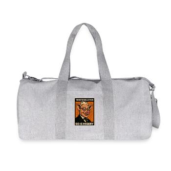 Humorous Pig Time is Relative Science Genuis - Recycled Canvas Sports Bag by Stanley/Stella - heather grey - Front