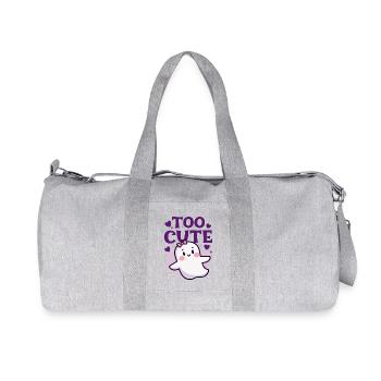 Too Cute Ghost - Cute Ghost Saying - Recycled Canvas Sports Bag by Stanley/Stella - heather grey - Front