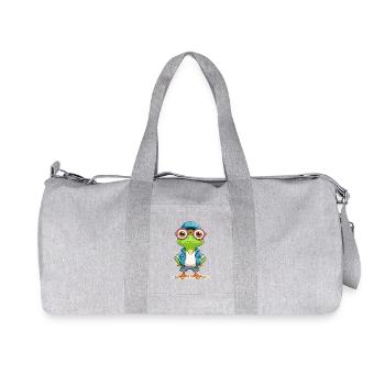Lässiger Frosch im Sommeroutfit - Recycelte Canvas-Sporttasche von Stanley/Stella - Grau meliert - Vorne