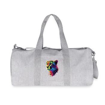 Cheetah Cheetah Big Cat Cat Lover Cheetah - Recycled Canvas Sports Bag by Stanley/Stella - heather grey - Front