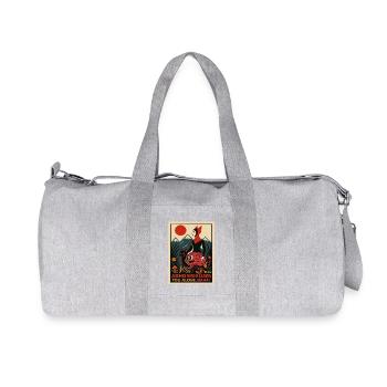 Brain Cat Adventure in Mountain Sunset - Recycled Canvas Sports Bag by Stanley/Stella - heather grey - Front