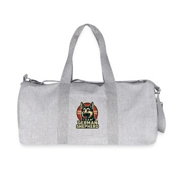 Team German Shepherd - Recycled Canvas Sports Bag by Stanley/Stella - heather grey - Front