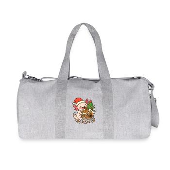 Christmas Axolotl – Gingerbread House Design - Recycled Canvas Sports Bag by Stanley/Stella - heather grey - Front