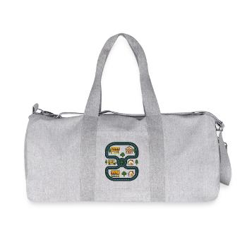 Play Cars Map On Dad`s Back Gift for Father`s day - Recycled Canvas Sports Bag by Stanley/Stella - heather grey - Front