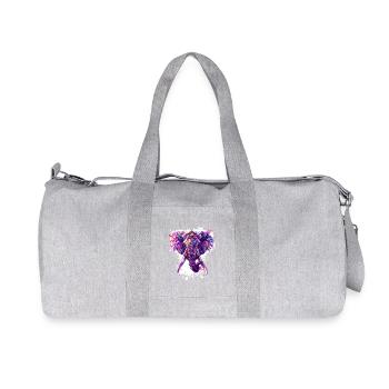 Tête d’éléphant colorée Neon Splash - Sac de sport en toile recyclée Stanley/Stella - gris chiné - Devant