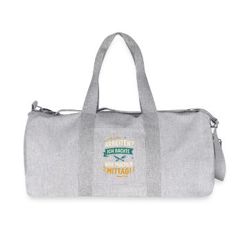 Work? I thought we were going to have lunch! - Recycled Canvas Sports Bag by Stanley/Stella - heather grey - Front