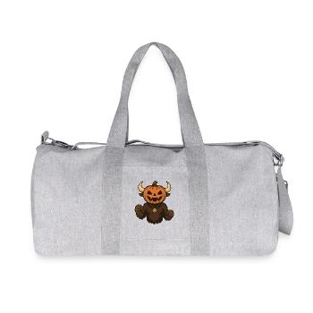 Pumpkin Monster with Fur Halloween - Recycled Canvas Sports Bag by Stanley/Stella - heather grey - Front